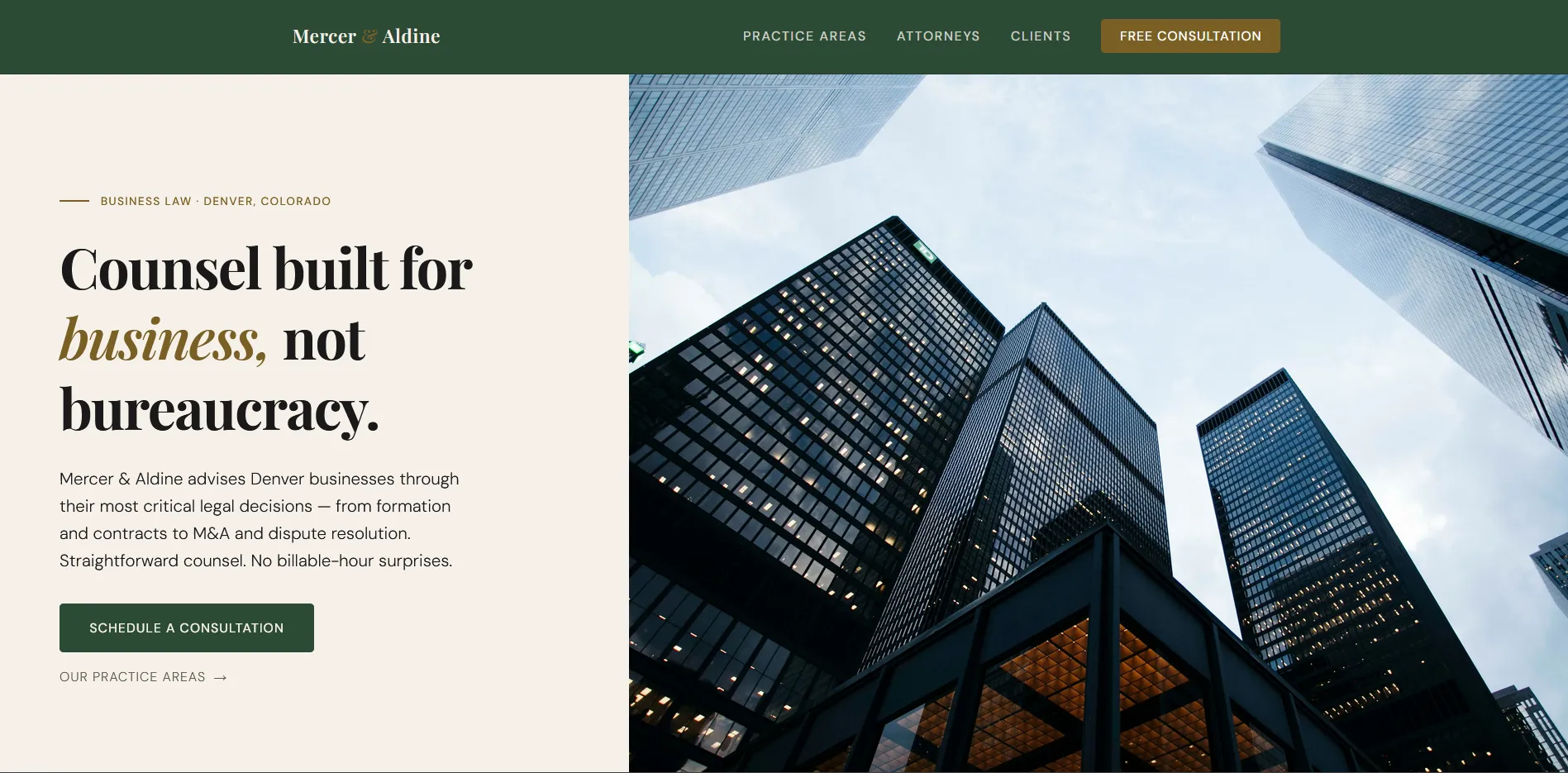Mercer & Aldine law firm website
